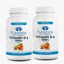 Vitamina D3 Gummies, 2-Pack, 60 Conte Ogni, 2000iu per Serving, Supporta il sistema immunitario e la salute dei ossa; per bambini e adulti; Peach, Mango, aromi di fragola