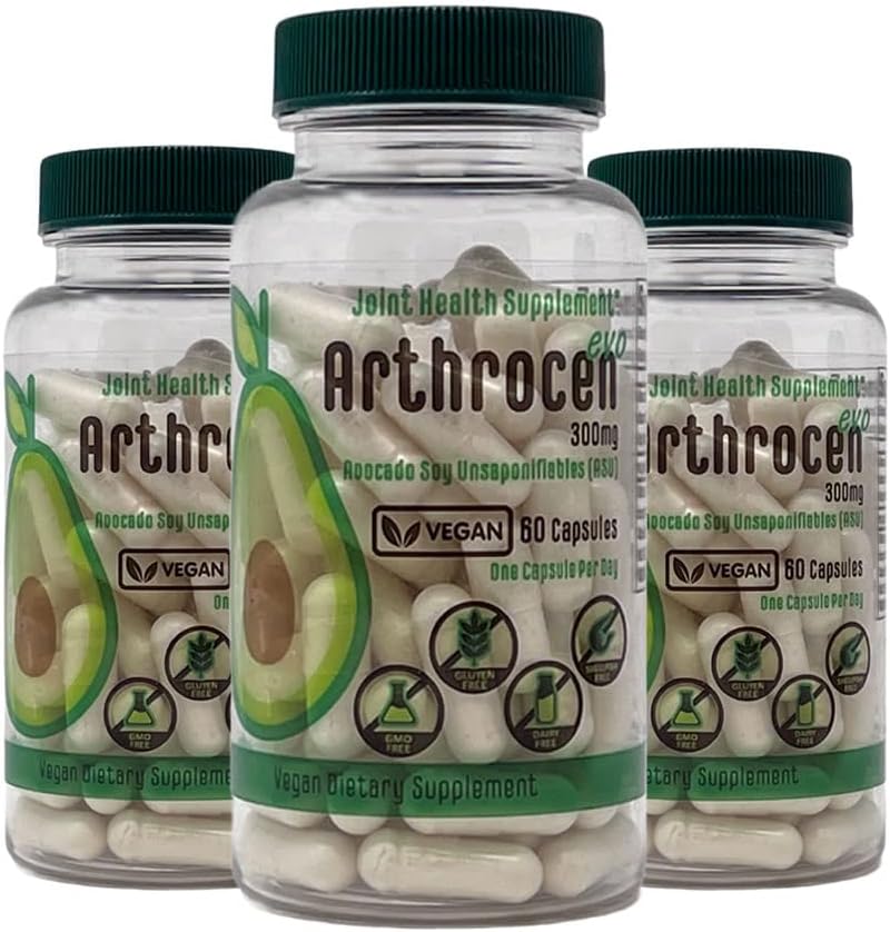 EVO Vegan Joint Health Supplement, 300Mg Avocado Soy Unsaponifiable, 60 giorni di alimentazione, una capsula al giorno (6 mesi)