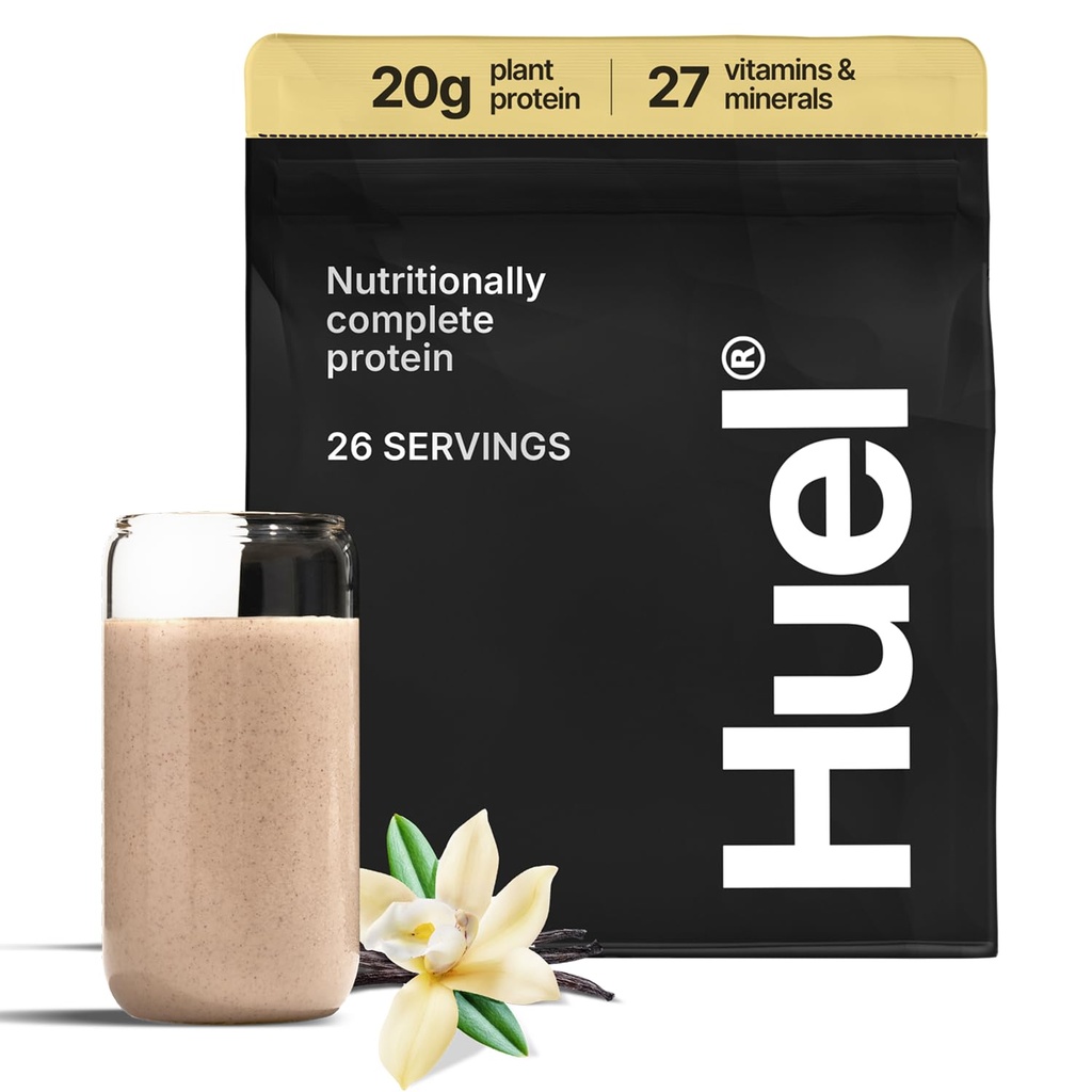 Polvere proteica di Huel Vegan | Vanilla | Nutrizione completa | 20g polvere proteica | 100% pianta-basata | 27 vitamine e minerali, senza glutine, non OGM, senza lattosio | 26 Serve