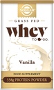 Solgar Grass Fed Whey to Go Protein Powder Vanilla, 11.9 oz - 20g di Grass-Fed Protein dalle mucche neozelandesi - Great Tasting & Mixes Easily - Supporta la resistenza e il recupero - 13 porzioni