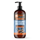 Wild Caught Pure Cod Liver Oil 16oz Highest Omega 3 1150mg/tsp, Alta purezza, Alta EPA/DHA, Vitamina A & D - Riduce prurito, Pelle sana & Coat, Mobilità, BPA-Free, Pompa incl.