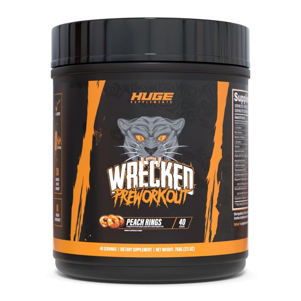Polvere pre-allenamento, formula avanzata, potenzia l'energia, messa a fuoco, pompe e prestazioni, 10g L-citrullina, 6.4g Beta Alanina, 5g Tirosina, 1g Alpha GPC, 375mg caffeina ad azione rapida & di più (40 Serve)
