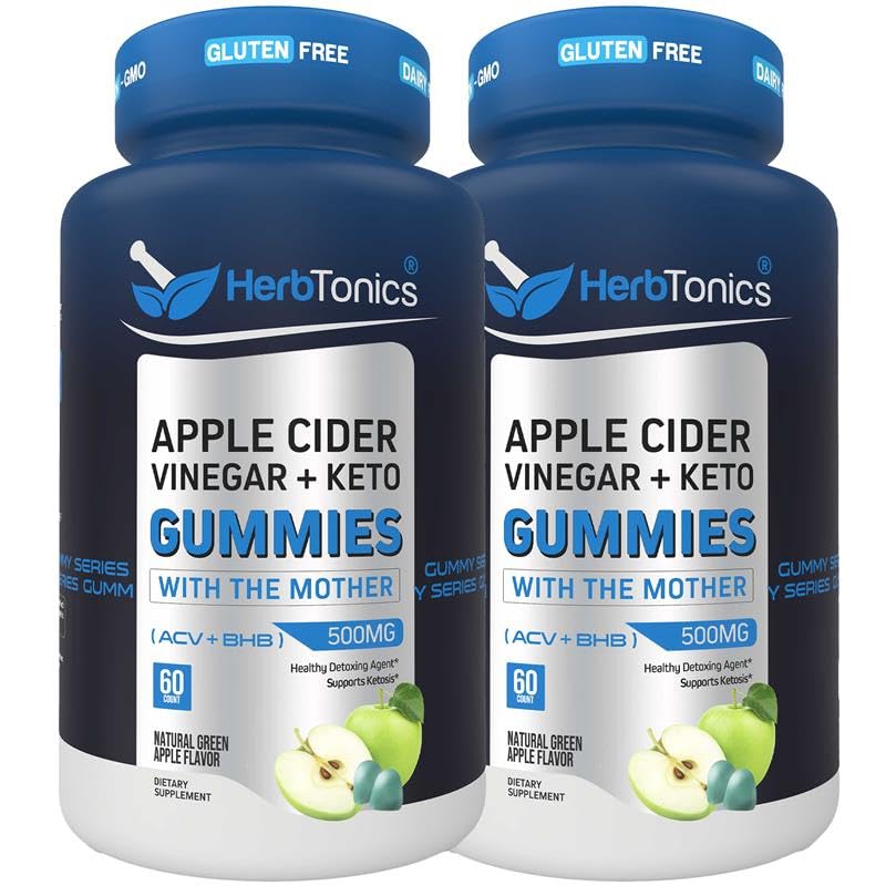 Gummies dell'aceto del sidro di mele Keto - Supporto della digestione e del disintossicazione - Formula avanzata di BHB senza zucchero per il supporto Keto - ACV crudo con la madre - 120 Vegan ACV Gummies