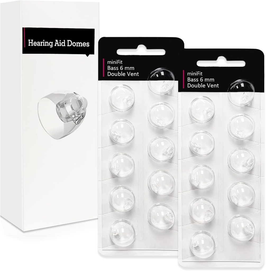 Doppio ausilio per orecchio 6mm per Oticon Minifit, Oticon forniture per apparecchi acustici, Ricambi Accessori Oticon Dom universali per apparecchi acustici Kit di pulizia (20 Pcs)
