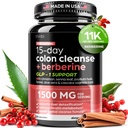 Detox parassita avanzato Ketogenic Colon con Berberine 1500mg – 15 giorni per uomini e donne – Formula di resistenza extra con Foglia di senna per la riduzione rapida della costipazione, Gut Health & Bloating