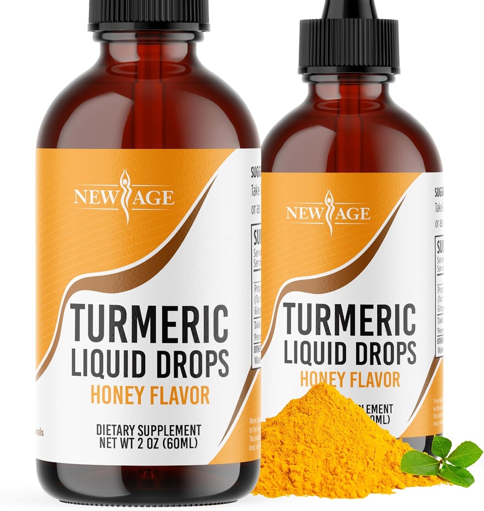 Gocce di curcumina curcuma curcumina - Supporto naturale e sano con 95% Curcuminoidi standardizzati per il miglior assorbimento - Non-GMO, Gluten Free 4 Fl Oz (Pack of 2)