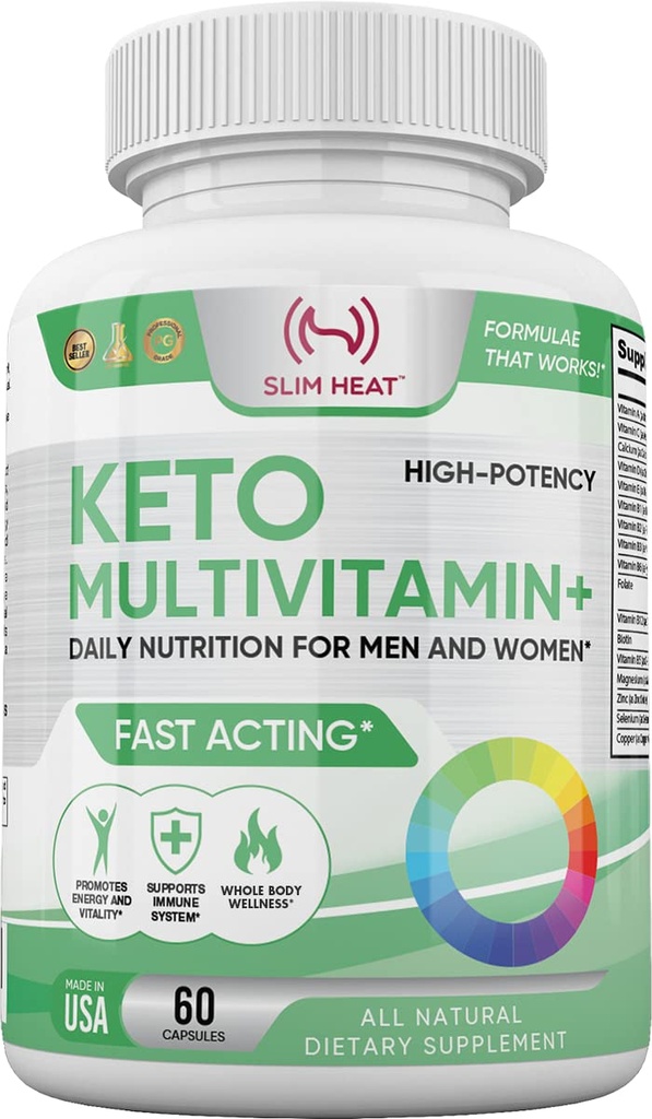 Keto Multivitamin per le donne e gli uomini - 35 Potente, Ingredienti puri - Vitamina C, Vitamina D, Vitamina A, Vitamina E e Zinco per Supporto Immune - Non OGM, Gluten Free, Sugar Free, All Natural - 30 Day