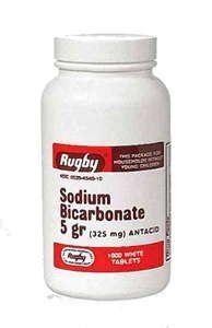 Rugby Sodium BICARB 5GR TAB Sodio BICARBONATE-325 MG Bianco 1000 compresse UPC 305361046101