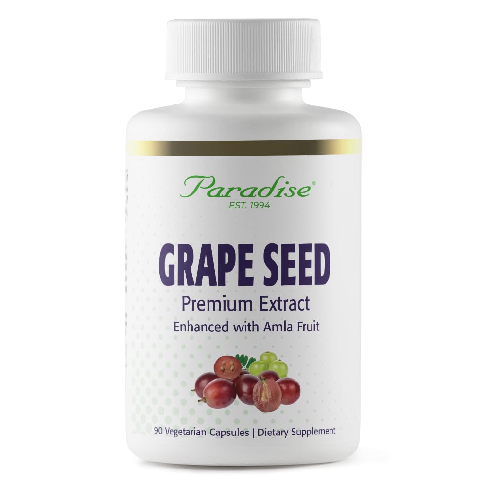 Estratto di semi di semi di erba di paradiso, Spettro intero attivo, Antiossidante, Vegan, Non OGM, Senza glutine, 90 capsule vegetariane