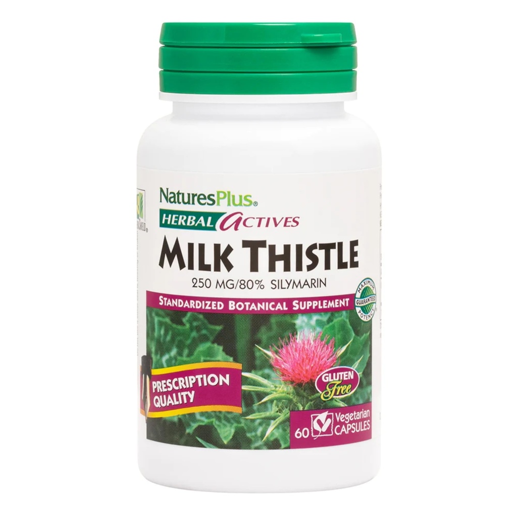 NaturalsPlus Herbal Actives Milk Thistle - 60 Capsule - Non OGM, Vegan, Gluten Free - 60 Serve