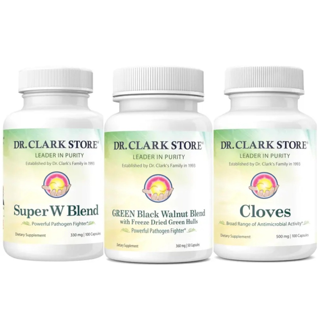 Dr Clark Store Intestine Supporto & Cleanse Kit - con Freeze-Dried Green Walnut Hulls, Wormwood e Cloves-Helps Mantenere la funzione ottimale intestinale