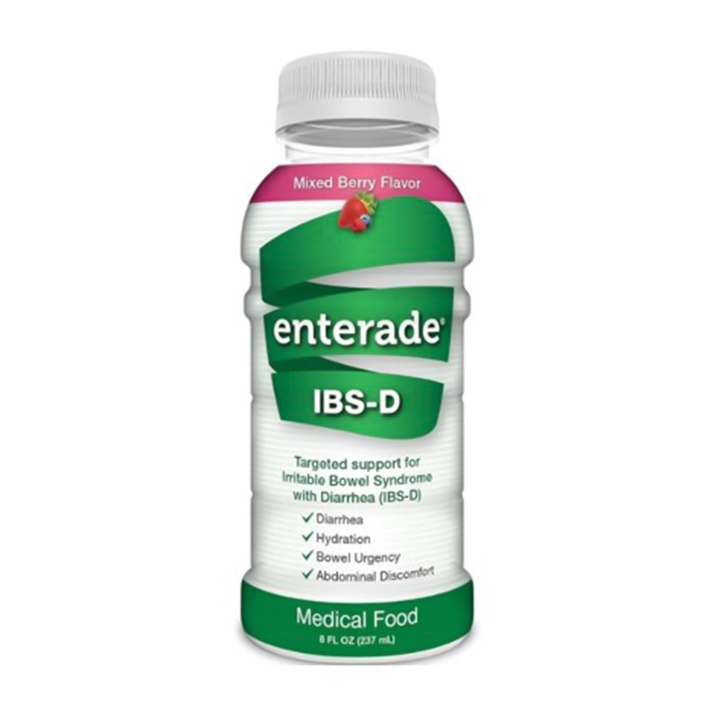 enterade IBS-D Beverage per IBS Rilievo di sintomi da Sindrome Irritable Bowel con Diarrea (IBS-D), Bacca Mista (12 Bottiglie, 8oz Ciascuno)