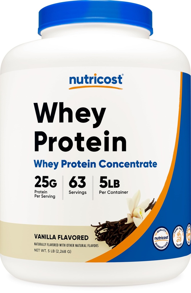 Polvere di proteine del siero di Nutricost, Vanilla, 5 libbre - Concentrato di proteine del siero