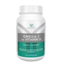 Mannatech Omega-3 con vitamina D3 per Bone, salute del cuore e supporto cognitivo, fatto di olio di pesce puro