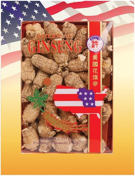 Hsu's Ginseng SKU 113-4 | Short Medium Small | Cultivated American Ginseng from Marathon Co, Wisconsin USA | |氏花| | 4oz Box, כ参, B0054ELDEY