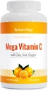 Nutri-Align Mega Vitamin C | 120 capsule di vitamina C 1000mg ad alta resistenza - Vitamina C e Zinco, Ferro e Rame Supplemento | VIT C Integratori | Gluten & Sugar Free | Potente Antiossidante