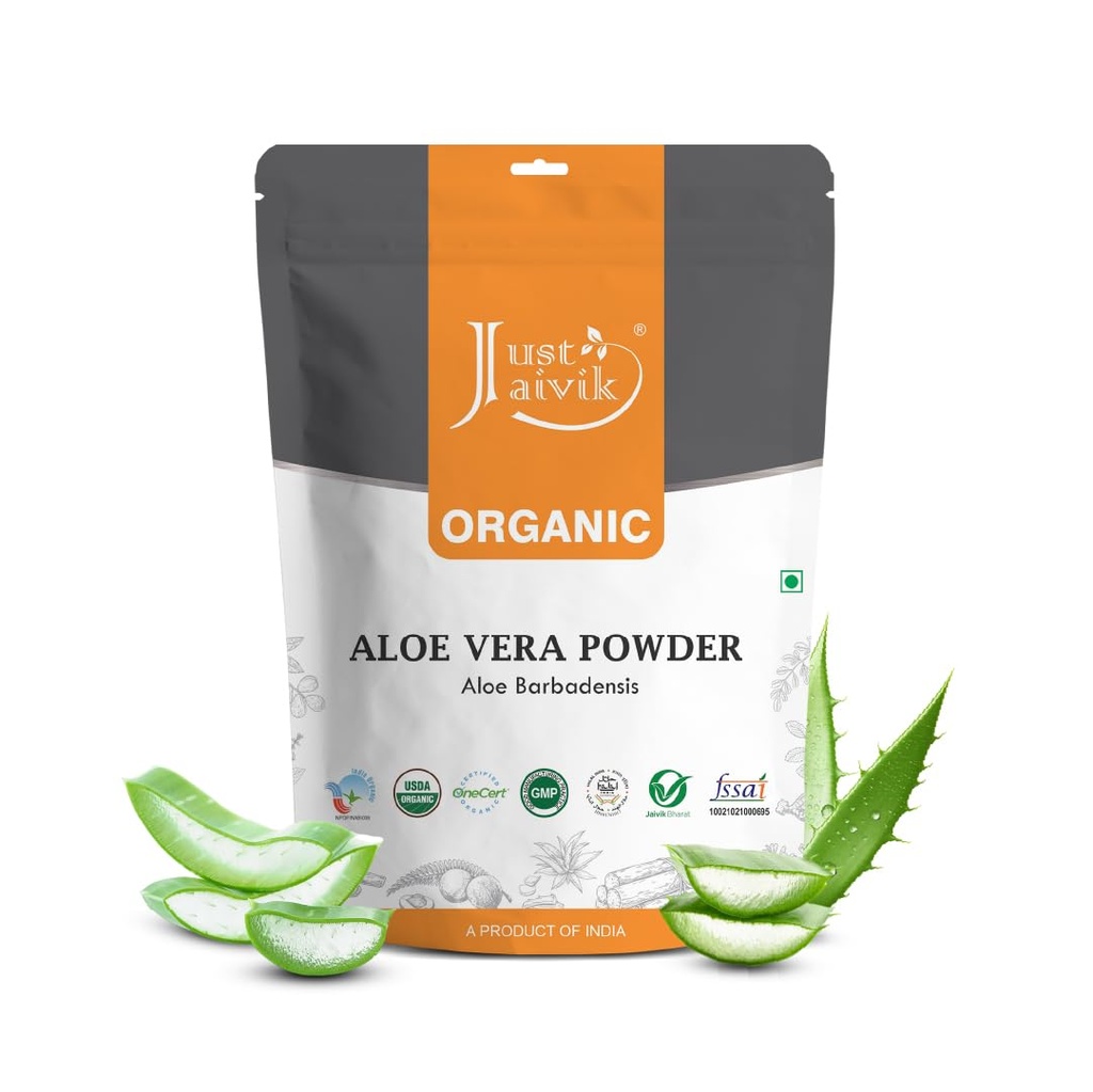 Polvere di Aloe Vera 100% Organica Jaivik - 227g /0.5 LB USDA certificata organica (Aloe Barbadensis)