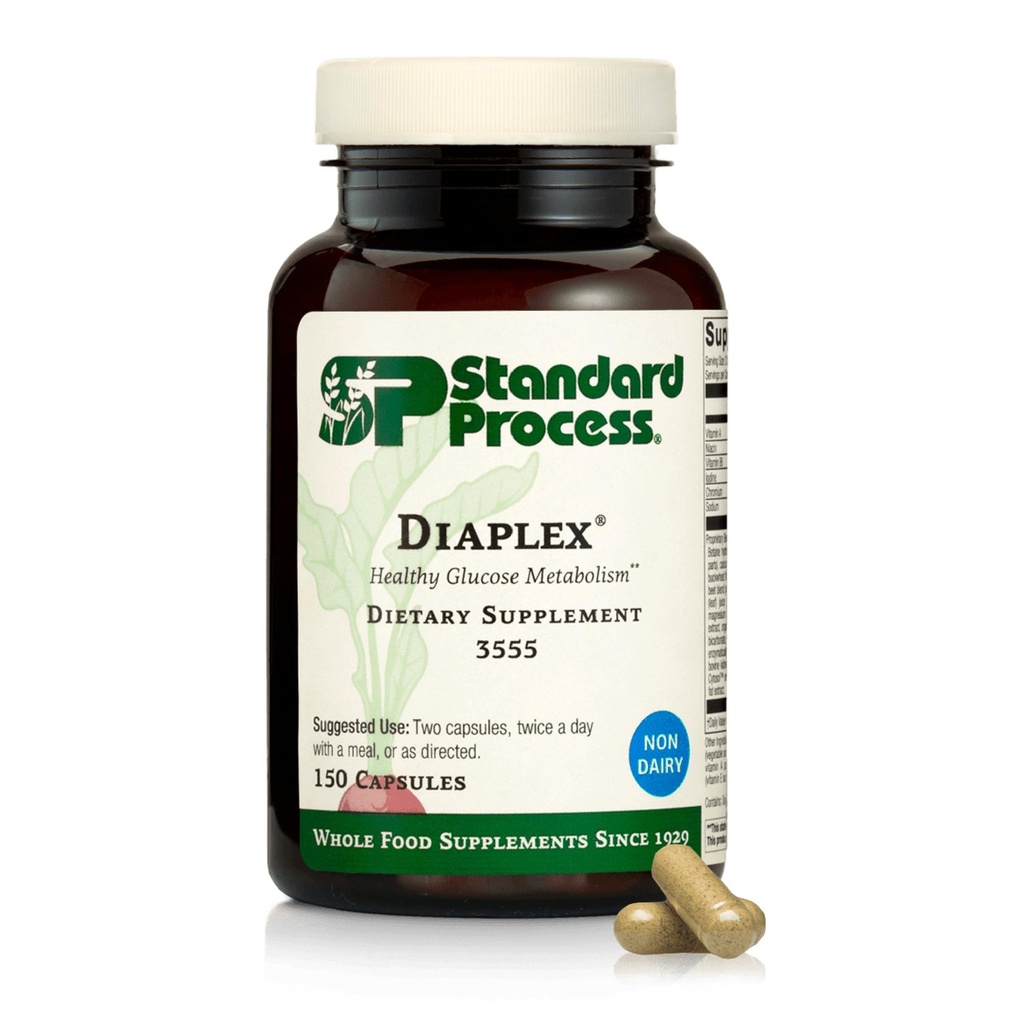 Diaplex di processo standard - Supplemento per il supporto Pancreas & Gallbladder - Contiene Cromo e Antiossidante Vitamina A - Non-Dairy - 150 capsule (75 Serve)