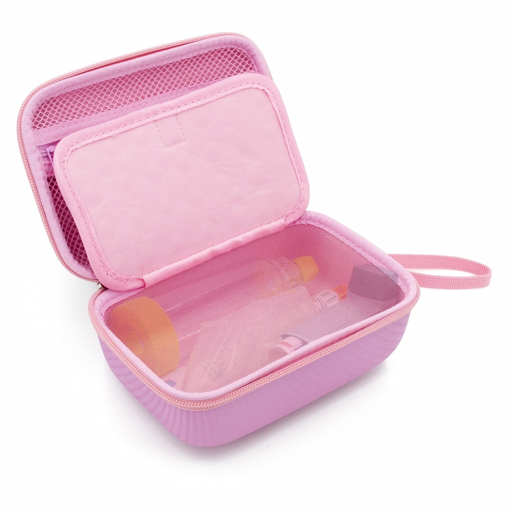 Borsa da viaggio rosa CASEMATIX Compatibile con Asthma Inhaler, Maschere, Spacer - Solo caso