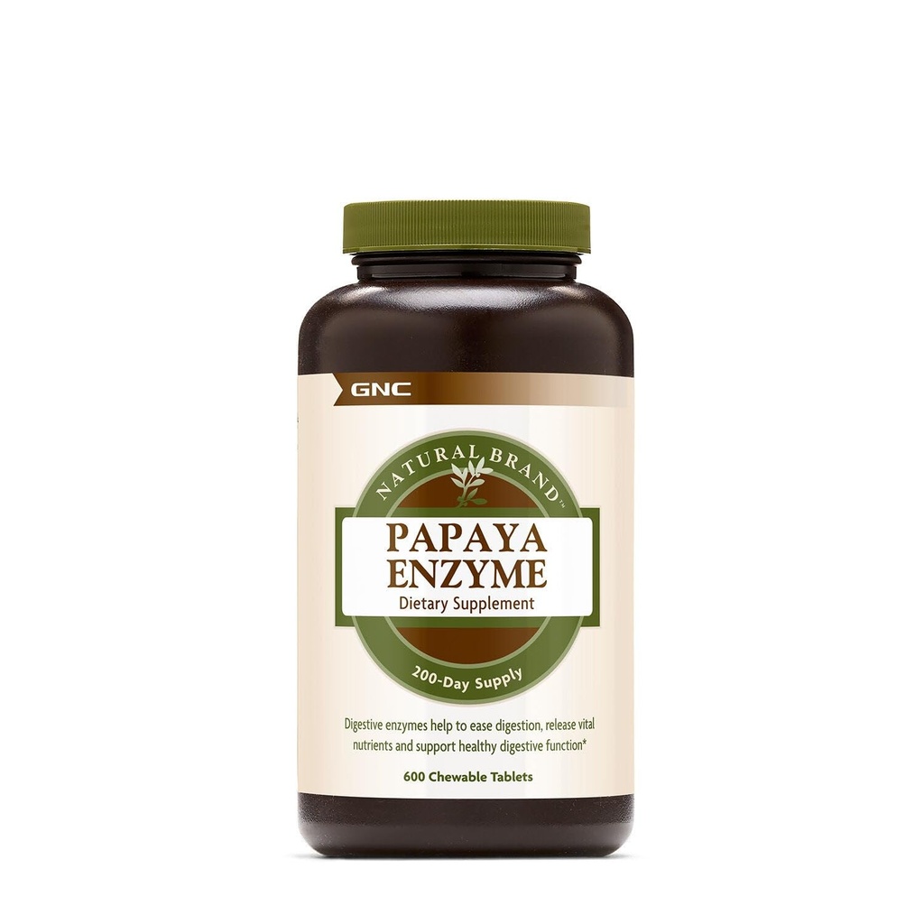 GNC Natural Brand Papaya Enzyme, Supporta la funzione digestiva sana, 600 compresse