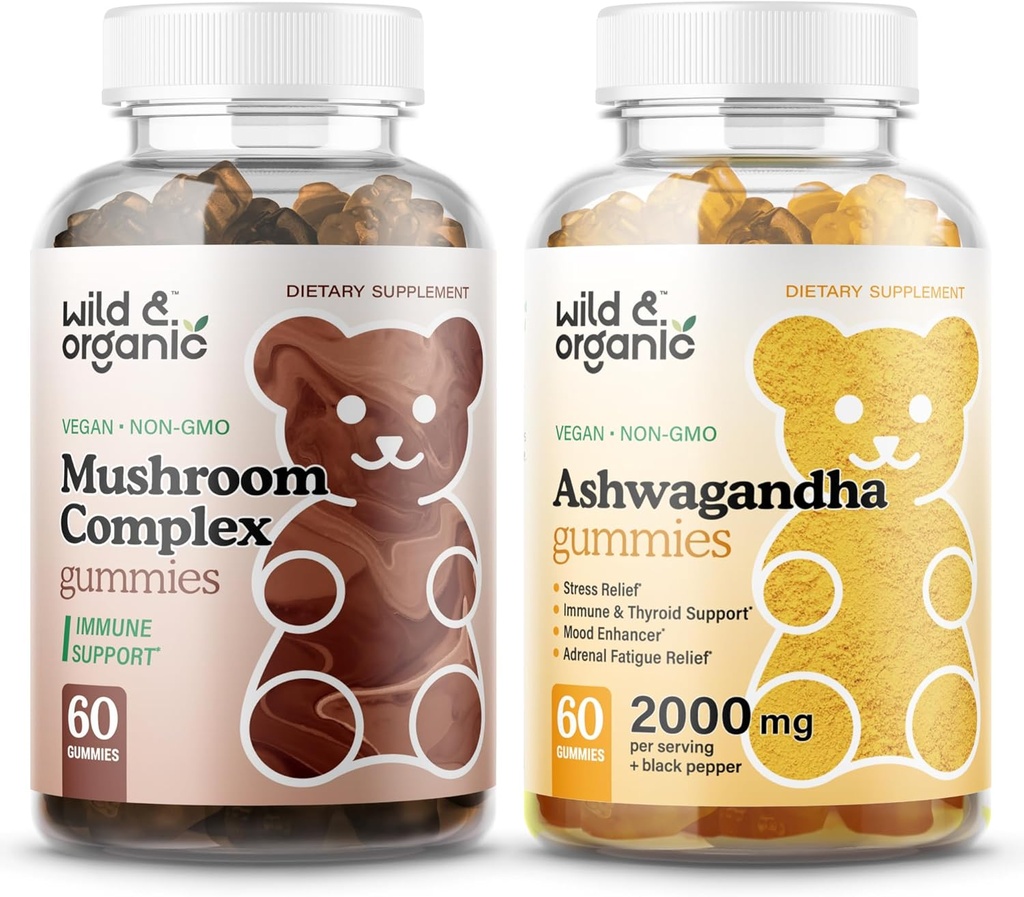 Gummie di funghi selvatici e biologici & Ashwagandha Gummies