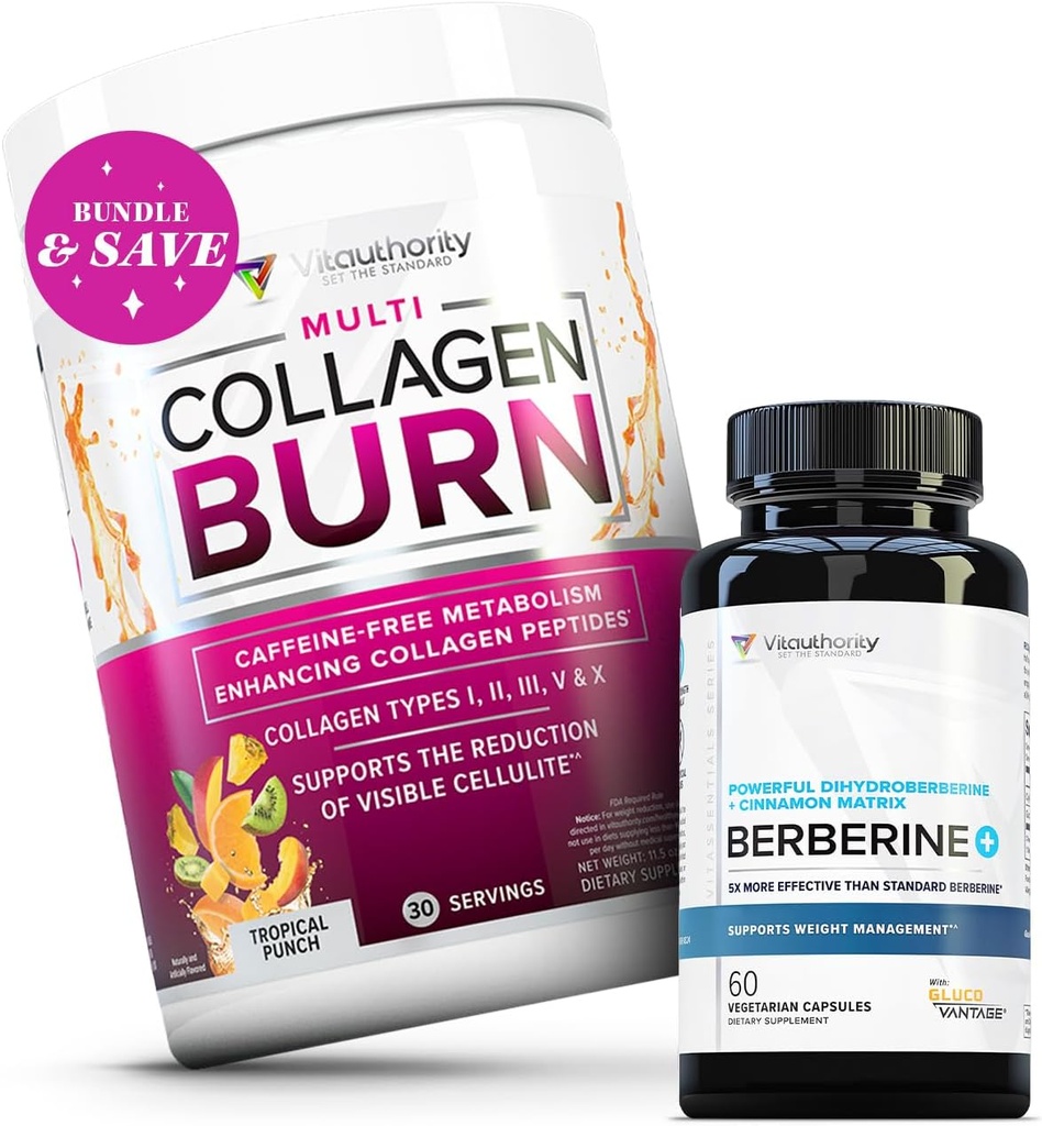 Vitauthority Multi Collagen Burn Punch tropicale e Berberina