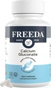 Freeda Calcium Gluconate – Kosher Vegan Calcium Supplemento – Facile da Digerire & Absorb – Supporta la forza di ossa – puro calcio senza vitamina D – (500 capsule)