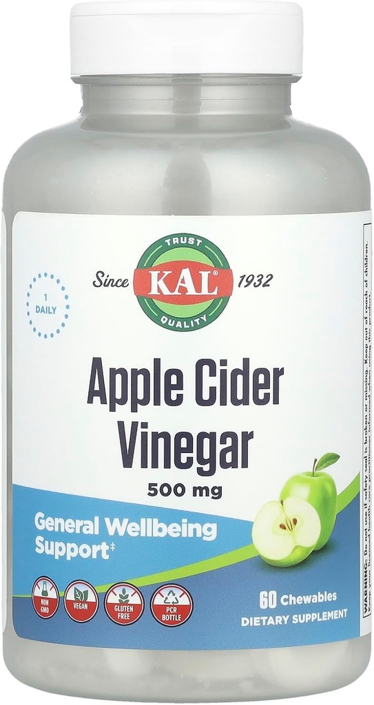 Aceto di sidro di mele Kal - 500 mg - 60 compresse masticabili