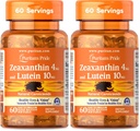 Puritan's Pride Zeaxanthin 4mg con Lutein 10mg, Supporta occhi sani e visione*, 60 ct (Pacchetto di 2)