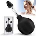 Strumento di pressione dell'orecchio, dispositivo di aspirazione della pressione dell'orecchio, emicrania e mal di testa bilanciamento dell'orecchio interno, Airplane Ear Pressure Relief, Ridurre dolore, Stress, Tensione tramite pressione interna dell'orecchio - Nero