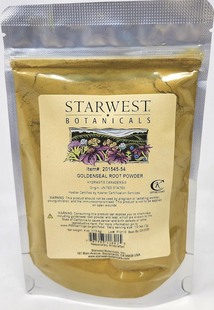 Polvere di radice d'oro selvatica - 4 Oz (113 G) - Botanica di Starwest