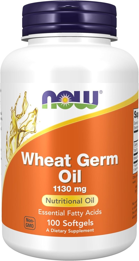 NOW Integratori alimentari, Olio di Germa di grano 1,130 mg con acidi grassi essenziali (EFA), Olio nutrizionale, 100 Softgels