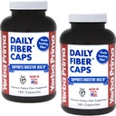 Yerba Prima Daily Fiber Formula - 180 caps (Pack of 2) - Solubile e Insolubile supplemento di fibra alimentare - Pulire il colon - Gut Health - Vegan, Non OGM, Senza glutine