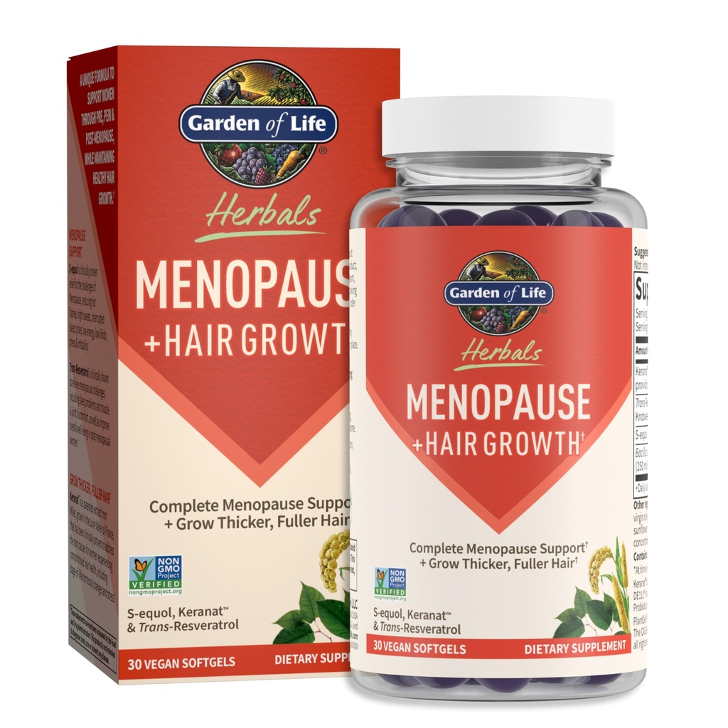 Integratore con S-equol & Trans-Resveratrolo per Rilievo Multi-Symptom, Keranat per Thicker, Fuller Hair Growth – Non-GMO, Gluten-Free, Vegan, Berry Flavor, 30 Servings