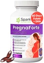 Pregnaforte 1 al giorno Vitamine prenatali per le donne 2 mesi: Acido folico, Fish Oil Omega 3 DHA/EPA, Vitamina D3, B6, Vitmain B12, C, E, Calcio, Ferro, Magnesio, Integratore di zinco FSA HSA eligble multivitamin
