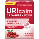 Uricalm Cranberry, Supplemento dietetico giornaliero Chewable con D-Mannose, Berry, 60 Conte
