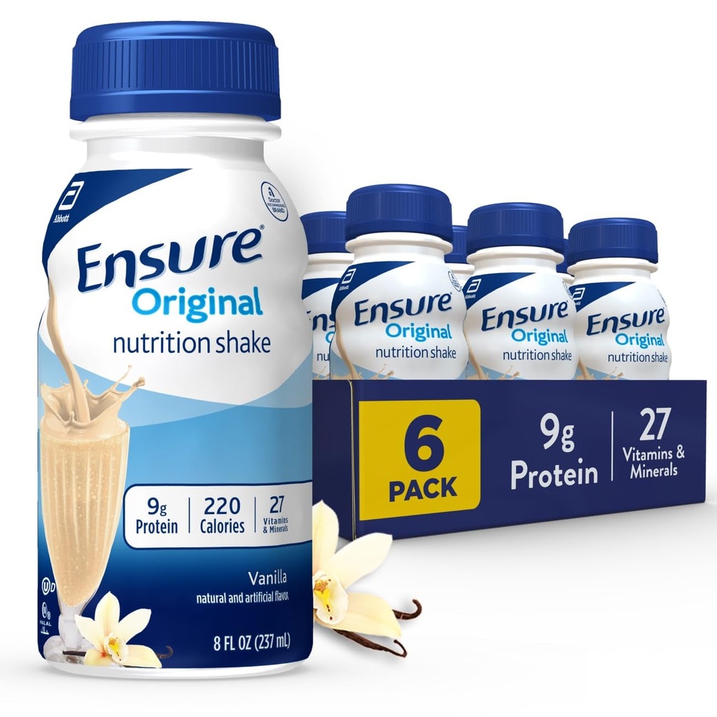 Assicurare Original Vanilla Nutrition Shake | Meal Sostituzione Shake | 6 Pack