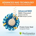 REVGENETICS Advanced NAD+ Supplemento, 60 capsule - Integratore alimentare per l'invecchiamento sano e longevità