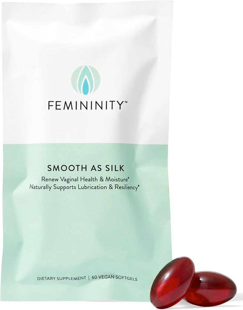 Femininity Smooth come Silk 30-Day Refill per Vaginal Dryness (60 Softgels) – Sea Buckthorn olio con 365mg Omega 7 + Omega 3 e Omega 9