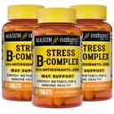 MASON NATURAL Stress B,complesso con antiossidanti + zinco, 6 mesi di alimentazione, doppia azione Formula, Supporta il metabolismo energetico e la salute immunitaria, 3 confezione