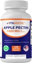 Vitamatic mela pectina 700mg – 120 capsule vegetariane per bottiglia integratore alimentare naturale fibra – Supporta la salute digestiva e la regolarità*