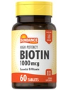 Sundance High Potency Biotin 1.000 mcg Supplemento | Compresse di vitamina B essenziali | Vegetariano, Non OGM & Gluten Free