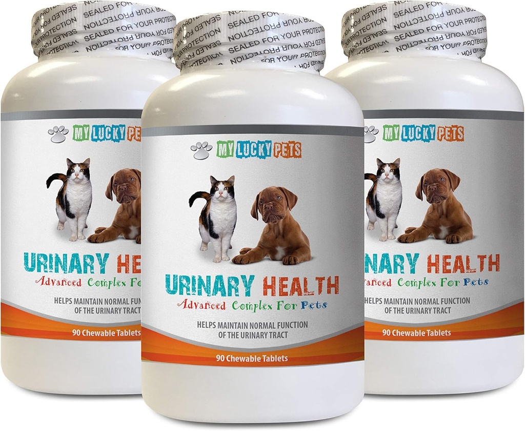 cat UTI Support - Animali domestici Complesso di salute urinaria - per cani e gatti - Supporto avanzato della vescica - Supplemento di mirtilli per gatti - 3 Bottiglie (270 Treats)