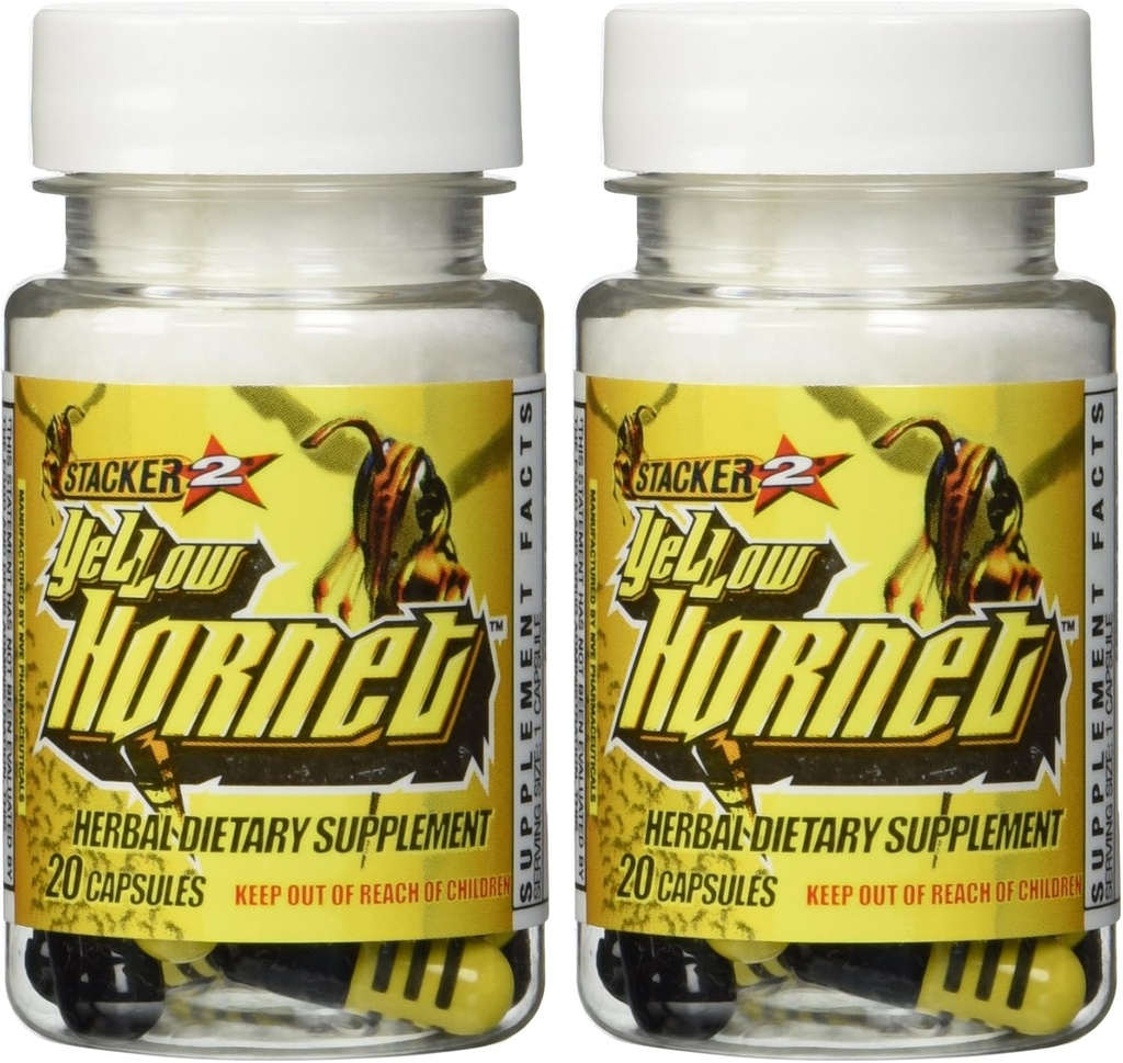Stacker 2 Giallo Hornet Ephedra Free - 2 bottiglie - 40 capsule