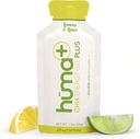 Huma Plus (elettroliti doppi) - Gel di energia Chia, Lime di limone, 24 Gel, 25 mg di caffeina - Stomach Friendly, Gel di energia alimentare reale
