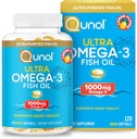 Qunol Omega 3 Fish Oil Mini Softgels, 1000mg Ultra Pure Fish Oil, Heart Health Support, Omega 3 DHA Supplementi, Limone Flavor, 2 mesi di fornitura, 120 conte