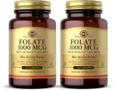 Solgar Folate 1000 mcg - 120 compresse, 2 Pack - 1000 mcg Bio-Active Metafolin - Vegan, Gluten Free, Dairy Free, Kosher - 240 Total Servings