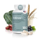 Houston Enzymes TriEnza Enzimi Digestivi per Donne & Uomini, Integratori Digestivi per Proteine, Carbi, Grassi e Polifenoli aiutano a rompere il grano, Latticini, Soia, 180 Capsule (90 Dosi)
