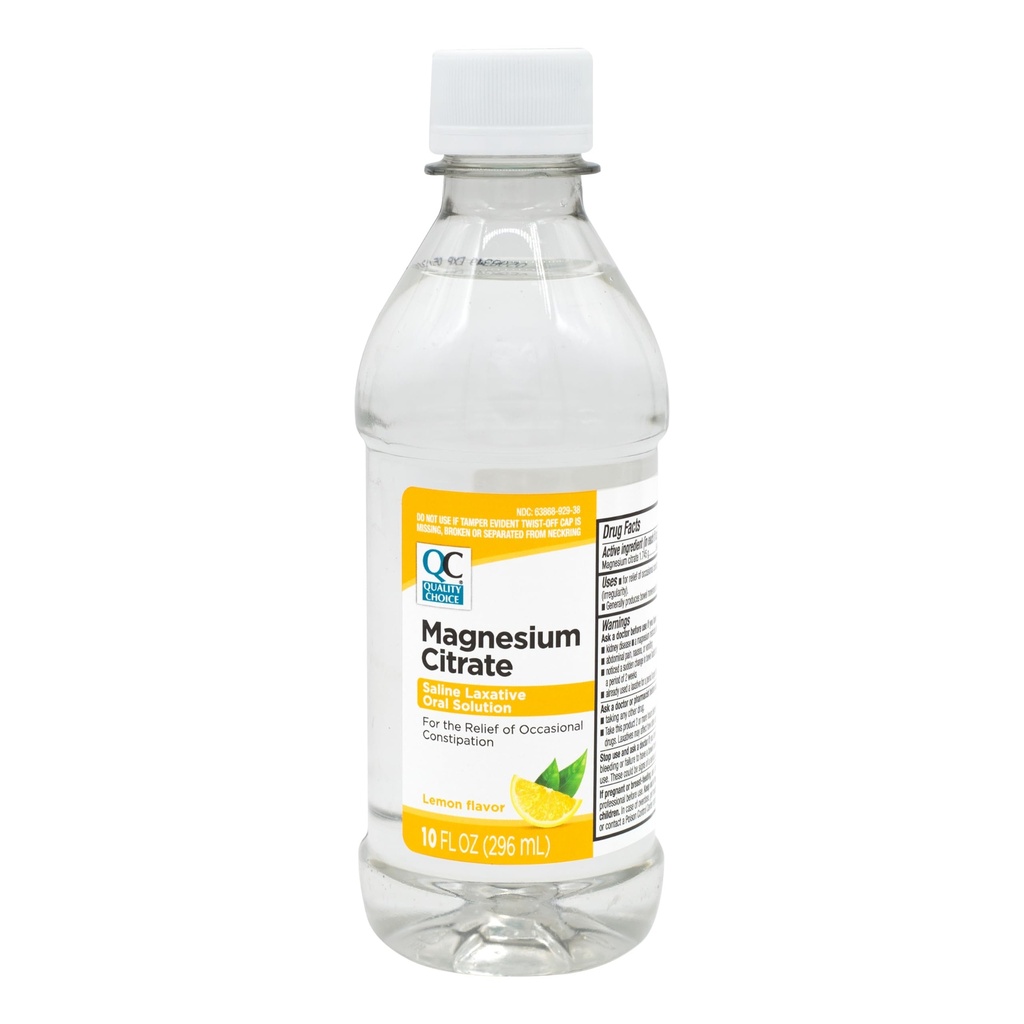 Qualità Scelta Magnesio Citrato Soluzione orale, 10oz - Limone aromatizzato Saline Lassativo, Supplemento per Rilievo di costipazione occasionale, Mag Citrato è un Lassativo Gentle ed Efficace per Regolarità