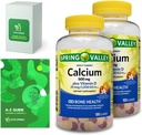 Calcium Plus Vitamina D, Adult Gummies, 500mg, 1000 IU, Assorted Flavors, 100 Ct (2 Confezione) Bundle con Vitamine Esclusive & Minerali - A to Z - Better Light&Spring Guide (3 Articoli)